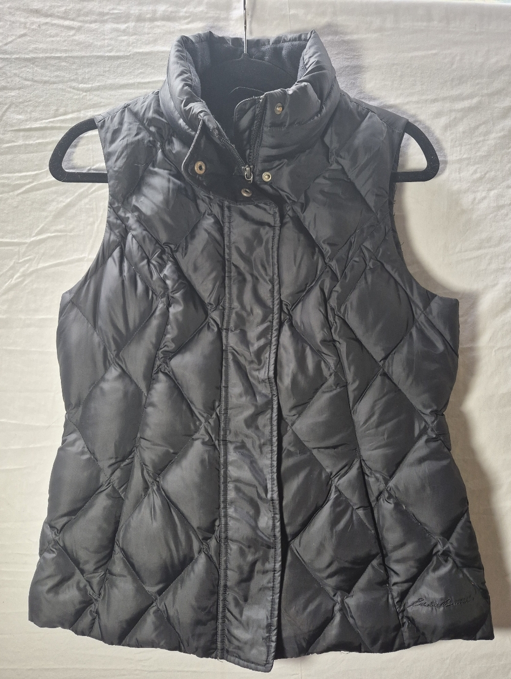 Eddie Bauer Black Goose Down Puffer Vest Womens Small